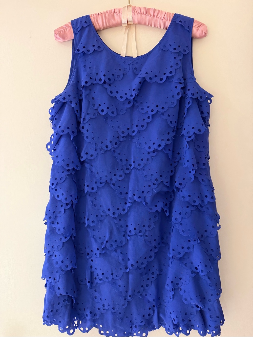 Va et Vien for BHLDN Royal Blue Scalloped Layered Mini Dress